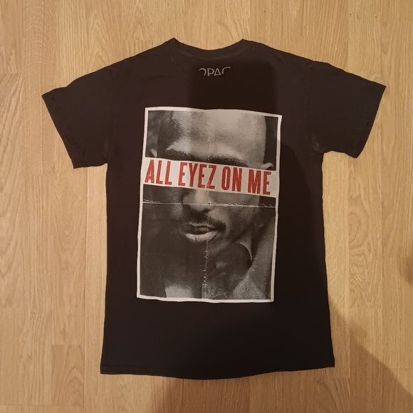 Tupac Shakur All Eyez On Me Graphic Black Tee, Small, 2Pac Brand, 100% Cotton - Picture 1 of 4